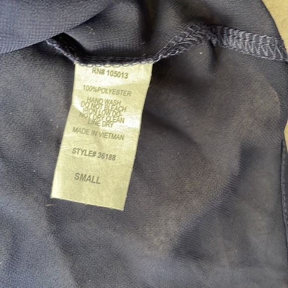 Pins & Needles Navy Blue Cold Shoulder Button Up Shirt Urban Outfitters - Picture 3 of 3